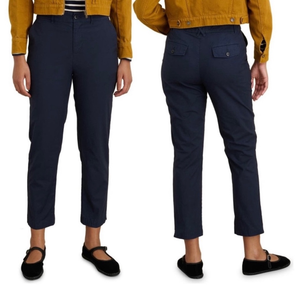 Alex Mill Women's Alex Chinos Khaki Pants Navy Blue Cropped Size 0 New - Picture 1 of 8